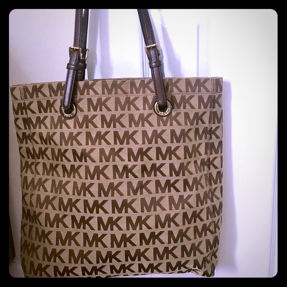 Michael Kors brown and tan large tote